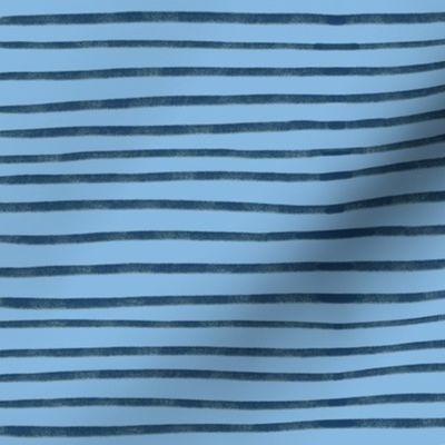 fine veggie stripes // blue // medium scale