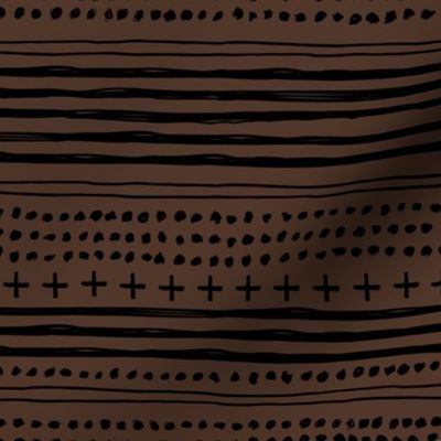 The Ryan mudcloth minimalist abstract textile cloth plaid design in chocolate brown black fall