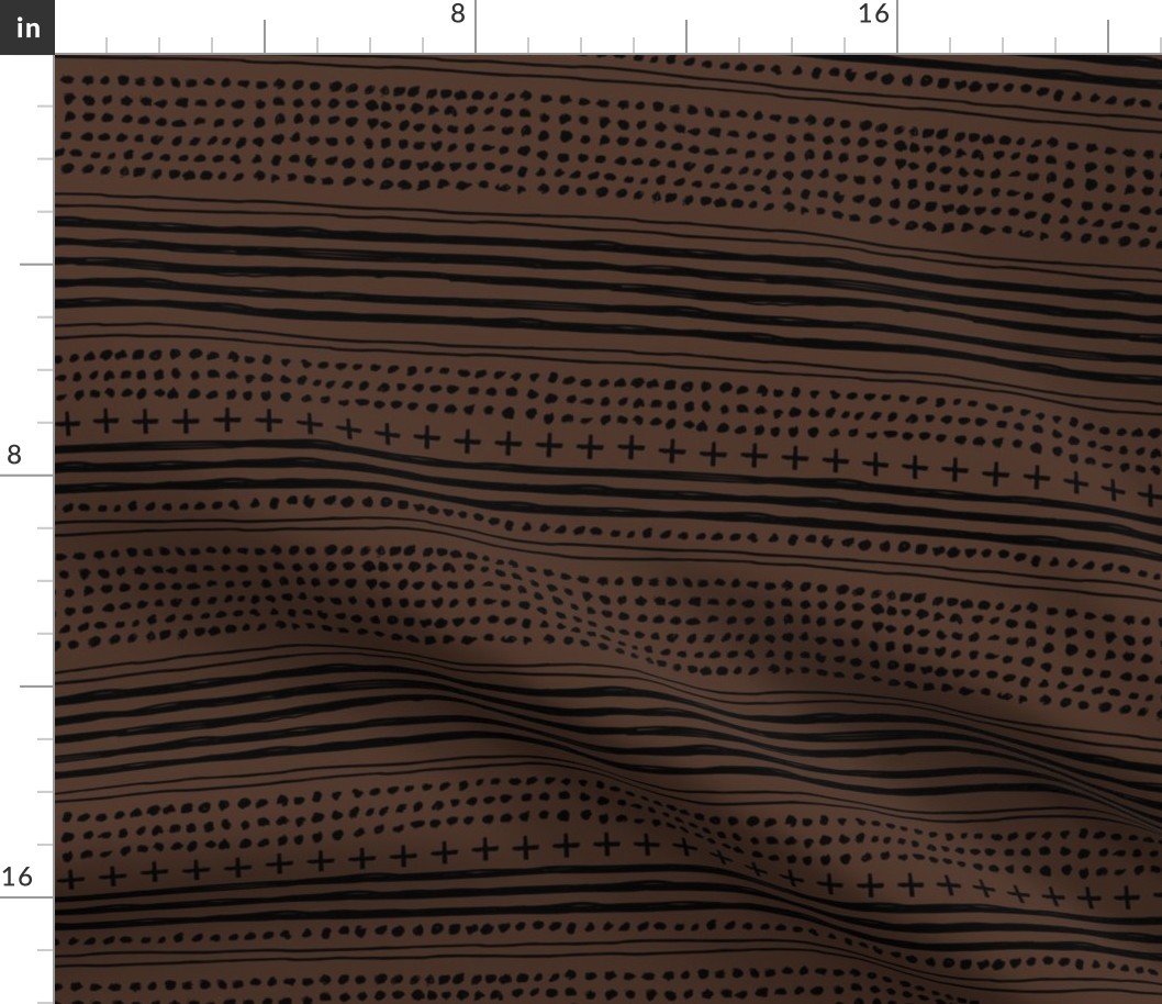 The Ryan mudcloth minimalist abstract textile cloth plaid design in chocolate brown black fall