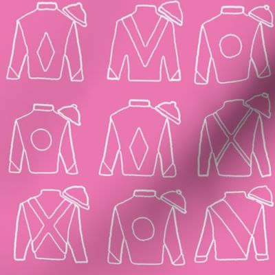  Jockey silks Pink and white