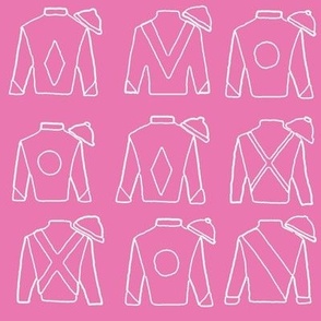  Jockey silks Pink and white