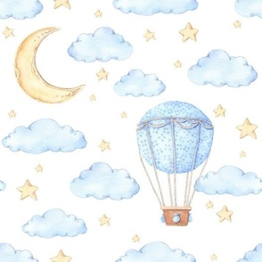 Air balloon and sky night