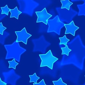 Large Starry Bokeh Pattern - Imperial Blue Color