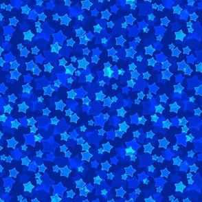 Small Starry Bokeh Pattern - Imperial Blue Color