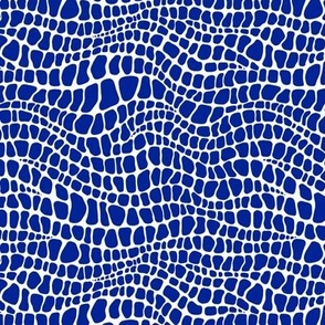 Alligator Pattern - Imperial Blue and White