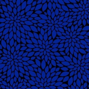 Dahlia Blossom Pattern - Imperial Blue and Black