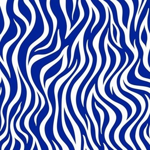 Zebra Stripe Pattern - Imperial Blue and White