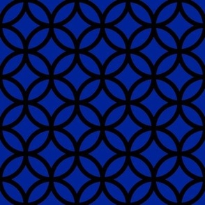 Interlocked Circles Pattern - Imperial Blue and Black