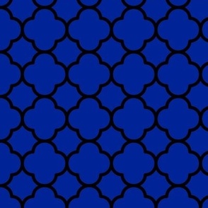 Quatrefoil Pattern - Imperial Blue and Black