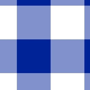 Extra Jumbo Gingham Pattern - Imperial Blue and White