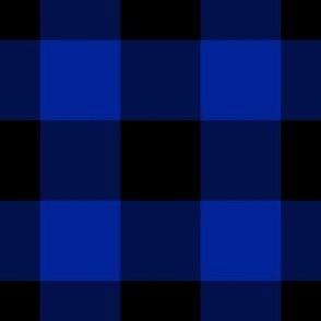 Jumbo Gingham Pattern - Imperial Blue and Black