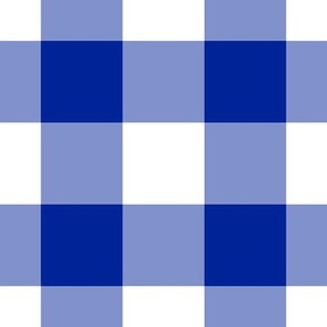 Jumbo Gingham Pattern - Imperial Blue and White