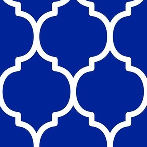 Extra Large Moroccan Tile Pattern - Imperial Blue and White