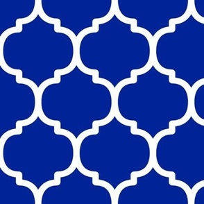 Large Moroccan Tile Pattern - Imperial Blue and White