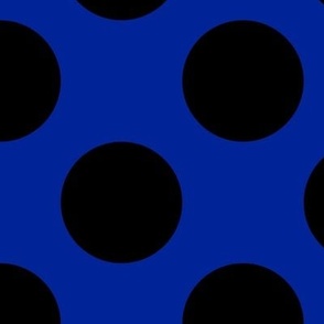 Large Polka Dot Pattern - Imperial Blue and Black