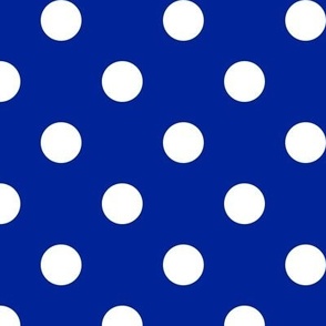 Big Polka Dot Pattern - Imperial Blue and White