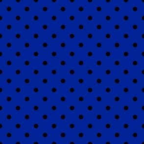 Small Polka Dot Pattern - Imperial Blue and Black