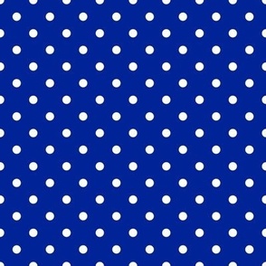 Small Polka Dot Pattern - Imperial Blue and White