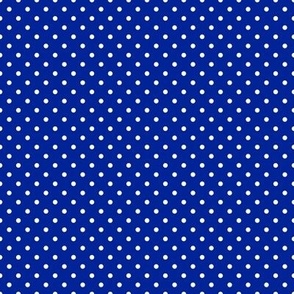 Tiny Polka Dot Pattern - Imperial Blue and White