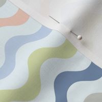 Small Scale Wavy Stripes Under the Sea on Light Blue