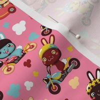 Funny Bunny Bikers for girls | Pink