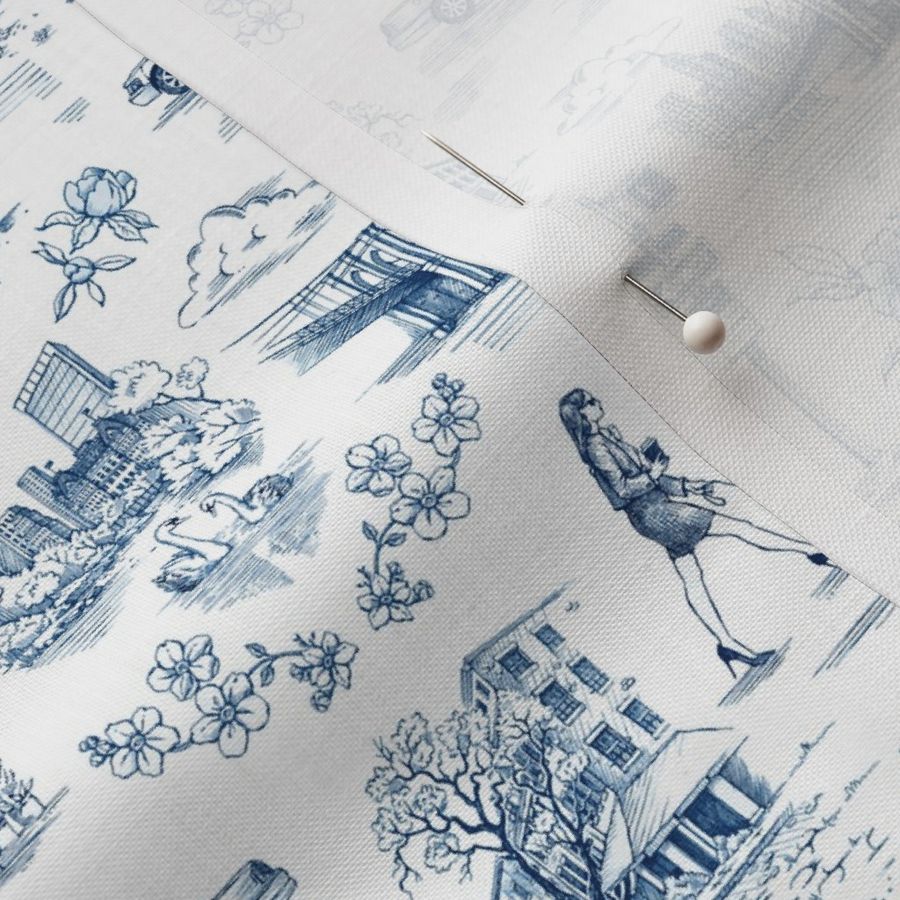 Small New York Toile de Jouy in Blue