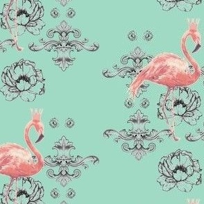 flamingo peony damask