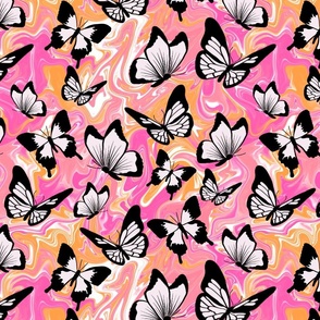 Marble butterflies - pink