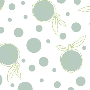 Polka dot peaches in dusted sage 200_