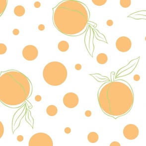 Polka dot peaches in faded orange 200_