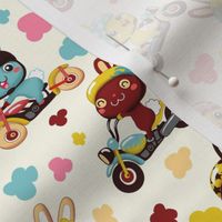 Funny Bunny Bikers for girls | White