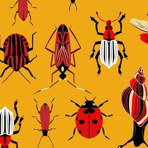 insects on yellow - large scale