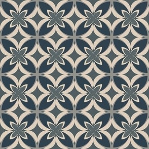 003 - $ Small scale Modern Frangipani Soft Denim Blue and Cream for understated apparel, boys wallpaper, men bed linen, Home Decor and Soft Furnishings