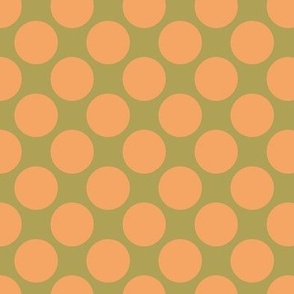 Polka dot (2") - green, orange (ST2021PD)