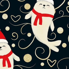 Harp seal Christmas (large)