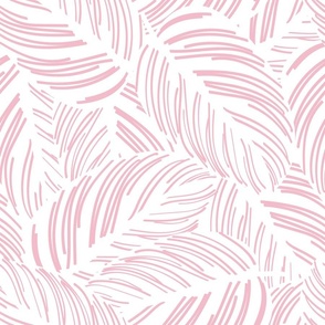 Normal scale // Calathea leaf prints // white background candy pink lines