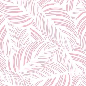 Small scale // Calathea leaf prints // white background candy pink lines