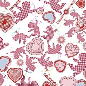 Kitsch Valentine Hearts and Cupids Jumbo   