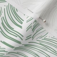 Small scale // Calathea leaf prints // white background jade green lines