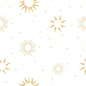  Gold Celestial Symbols on white bg
