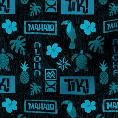 Hawaiian Repeating Pattern Teal