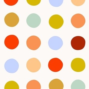 Multicolor spot large scale bright mustard red by Pippa Shaw