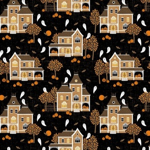 Halloween Haunted Houses - black brown - medium scale