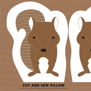 squirrel cut and sew fat quarter pilllow