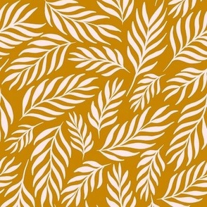 Ferns in Blush on Gold - Medium