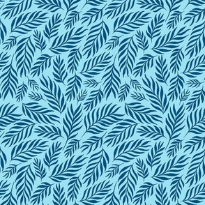 Ferns in Coastal Blue on Sky Blue - Small