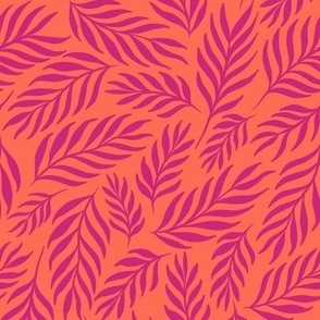 Ferns in Fuchsia and Orange - Medium