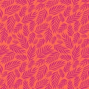 Ferns in Fuchsia and Orange - Small