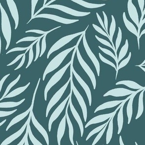 Ferns in Pine and Mint - Extra Large