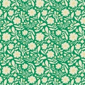 MINI Flower Power creamy white on green *updated green color